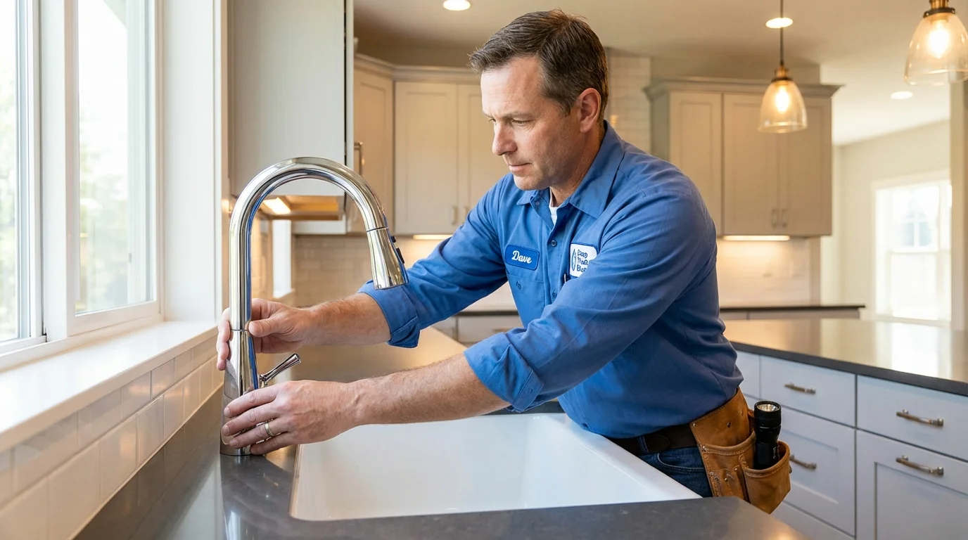 Kitchen faucet installation by Johns Plumbing LLC in Hartville